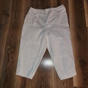Denim & Co 1x white capris